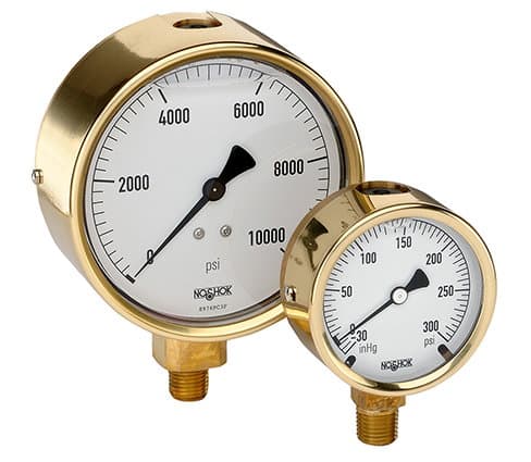 300 Series Brass Case Liquid Filled Pressure Gauges