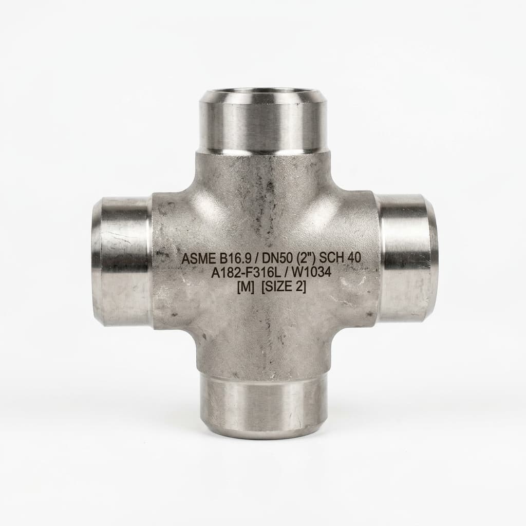 Cruz Recta Igual para Soldar a Tope ASME B16.9 (Cruz de 4 Vías)