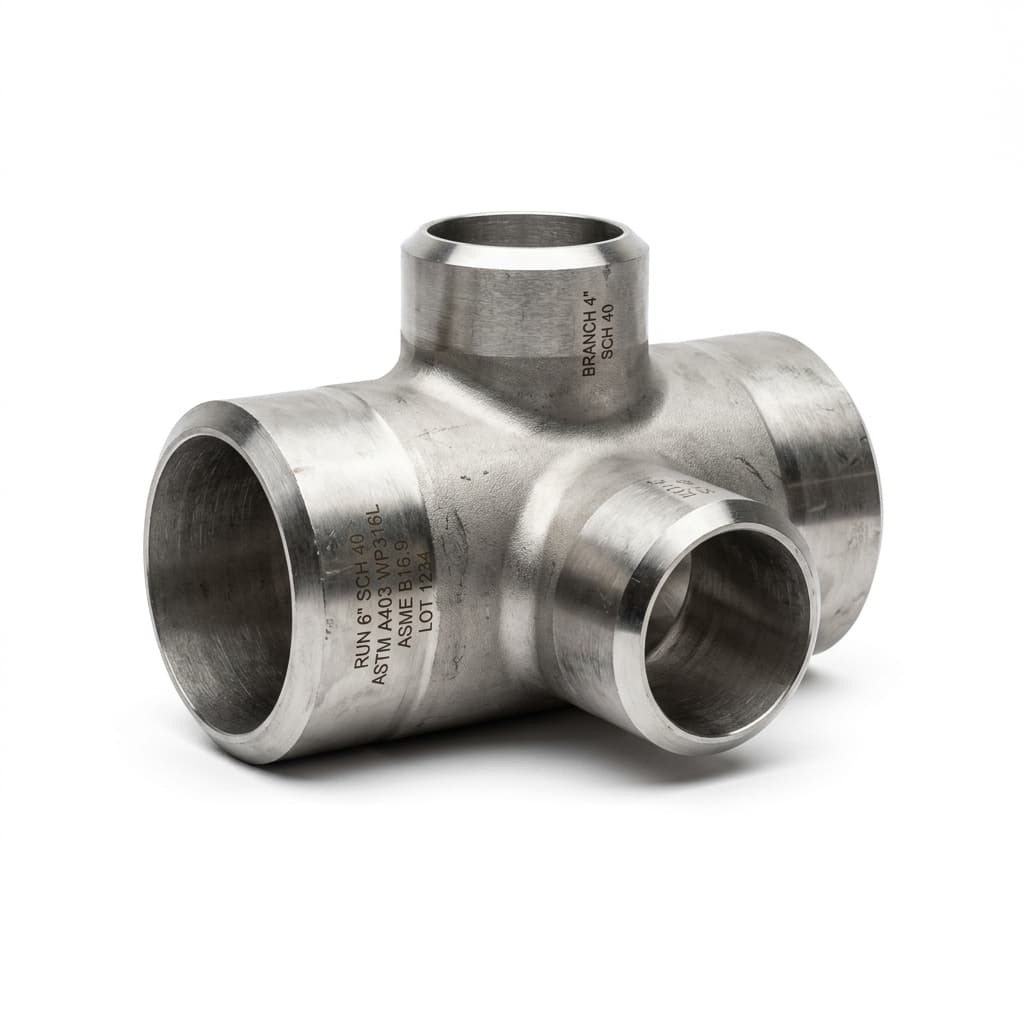 Tee Reductora para Soldar a Tope ASME B16.9 (Tee Desigual)